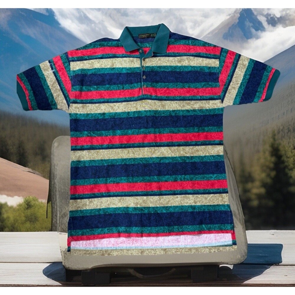 Deadstock VTG Cross Creek‎ XL Pro Collection Golf Polo Shirt Single Stitch USA